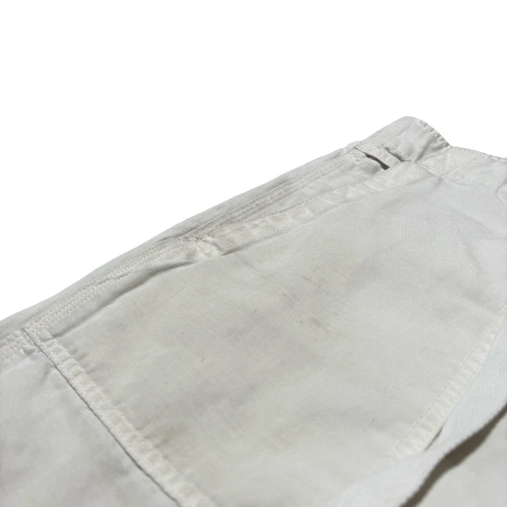 Banana Republic Women's Baggy Linen Blend Pants Ivory‎ *Stained* Size 33 x 29